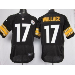 Nike Pittsburgh Steelers 17 Mike Wallace Black Elite NFL Jersey