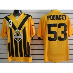 Nike Pittsburgh Steelers 53 Maurkice Pouncey Yellow Elite1933s Throwback NFL Jersey