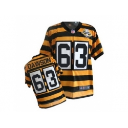 Nike Pittsburgh Steelers 63 Dermontti Dawson Yellow Black Elite 80TH Anniversary Throwback NFL Jersey