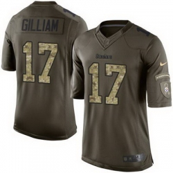 Nike Steelers #17 Joe Gilliam Green Mens Stitched NFL Limited Salute to Service Jersey