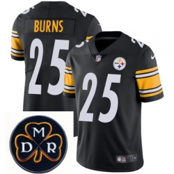 Nike Steelers #25 Artie Burns Black  Mens NFL Vapor Untouchable Limited Stitched With MDR Dan Rooney Patch Jersey