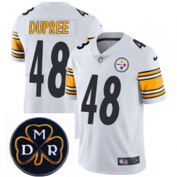 Nike Steelers #48 Bud Dupree White Mens NFL Vapor Untouchable Limited Stitched With MDR Dan Rooney Patch Jersey