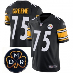 Nike Steelers #75 Joe Greene Black  Mens NFL Vapor Untouchable Limited Stitched With MDR Dan Rooney Patch Jersey