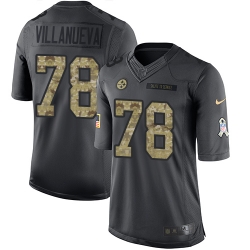 Nike Steelers #78 Alejandro Villanueva Black Mens Stitched NFL Limited 2016 Salute to Service Jersey