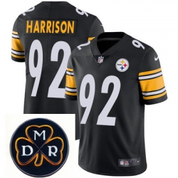 Nike Steelers #92 James Harrison Black  Mens NFL Vapor Untouchable Limited Stitched With MDR Dan Rooney Patch Jersey