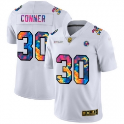 Pittsburgh Steelers 30 James Conner Men White Nike Multi Color 2020 NFL Crucial Catch Limited NFL Jersey