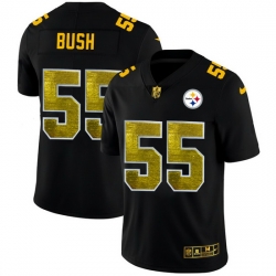 Pittsburgh Steelers 55 Devin Bush Men Black Nike Golden Sequin Vapor Limited NFL Jersey