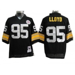 Pittsburgh Steelers 95 Lloyd Black Throwback NFL Jerseys