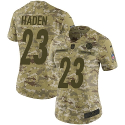 Nike Steelers #23 Joe Haden Camo Women Stitched NFL Limited 2018 Salute to Service Jersey