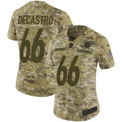 Nike Steelers #66 David DeCastro Camo Women Stitched NFL Limited 2018 Salute to Service Jersey