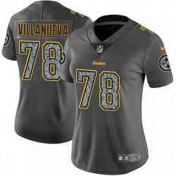 Nike Steelers #78 Alejandro Villanueva Gray Static Womens NFL Vapor Untouchable Game Jersey