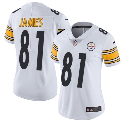 Nike Steelers #81 Jesse James White Womens Stitched NFL Vapor Untouchable Limited Jersey