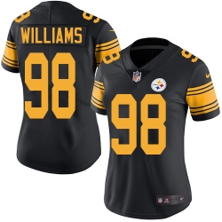 Nike Steelers #98 Vince Williams Black Womens Stitched NFL Limited Rush Jersey