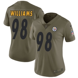 Nike Steelers #98 Vince Williams Olive Womens Stitched NFL Limited 2017 Salute to Service Jersey