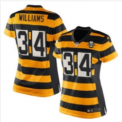 Women New Steelers #34 DeAngelo Williams Yellow Black Alternate Stitched NFL Elite Jersey