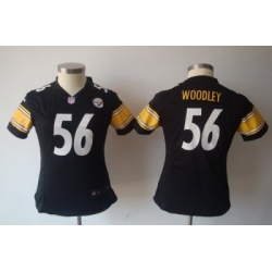 Women Nike Pittsburgh Steelers #56 Lamarr Woodley Black Nike NFL Jerseys