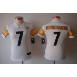 Women Nike Pittsburgh Steelers 7# Ben Roethlisberge White Color[Women's NIKE LIMITED Jersey]