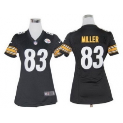 Women Pittsburgh Steelers 83# Heath Miller Black Jerseys