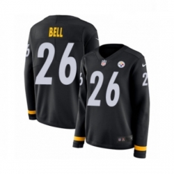 Womens Nike Pittsburgh Steelers 26 LeVeon Bell Limited Black Therma Long Sleeve NFL Jerse