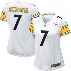 Womens Nike Pittsburgh Steelers 7 Ben Roethlisberger Game White NFL Jersey