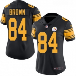 Womens Nike Pittsburgh Steelers 84 Antonio Brown Elite Black Rush Vapor Untouchable NFL Jersey