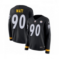 Womens Nike Pittsburgh Steelers 90 T J Watt Limited Black Therma Long Sleeve NFL Jersey