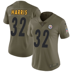 Womens Nike Steelers #32 Franco Harris Olive  Stitched NFL Limited 2017 Salute to Service Jersey