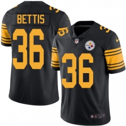 Youth Nike Pittsburgh Steelers 36 Jerome Bettis Elite Black Rush Vapor Untouchable NFL Jersey