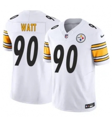 Youth Pittsburgh Steelers 90 T J Watt White 2023 F U S E Vapor Untouchable Limited Stitched Jersey