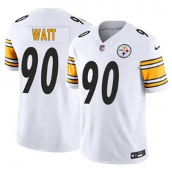 Youth Pittsburgh Steelers 90 T J Watt White 2023 F U S E Vapor Untouchable Limited Stitched Jersey