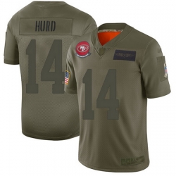 49ers 14 Jalen Hurd Camo Men Stitched Football Limited 2019 Salute To Service Jersey