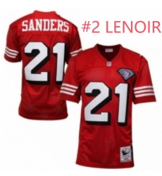 49ers #2 LENOIR Red Throwback Stitched Jersey