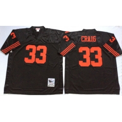 49ers 33 Roger Craig Black Throwback Jersey