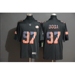 49ers 97 Nick Bosa 2019 Black Salute To Service USA Flag Fashion Limited Jersey