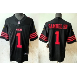 Men San Francisco 49ers 1 Deebo Samuel SR Black 2024 F U S E Vapor Untouchable Limited Stitched Football Jersey