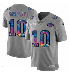 Men San Francisco 49ers 10 Jimmy Garoppolo Men Nike Multi Color 2020 NFL Crucial Catch NFL Jersey Greyheather