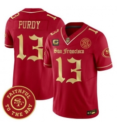 Men San Francisco 49ers 13 Brock Purdy Gothic Edition Red Gold Vapor Limited Jersey Men San Francisco 49ers 13 Brock Purdy Gothic Edition Red Gold Vapor Limited Jersey