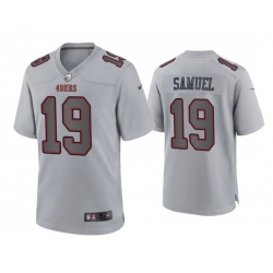 Men San Francisco 49ers 19 Deebo Samuel Grey Atmosphere Fashion Stitched Game Jersey