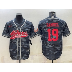 Men San Francisco 49ers 19 Deebo Samuel Grey Red Camo With Patch Cool Base Stitched Baseball Jersey