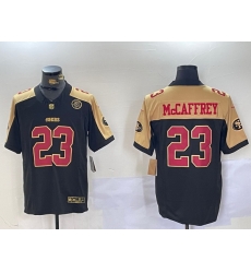 Men San Francisco 49ers 23 Christian McCaffrey BlackWhite 2024 F U S E Patch Alternate Vapor Limited Stitched Football Jersey 1