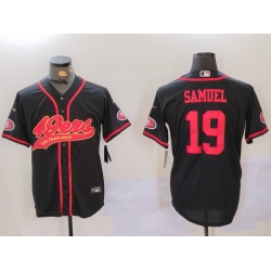 Men San Francisco 49ers 2319 Deebo Samuel Black With Patch Cool Base Stitched Baseball Jersey 3