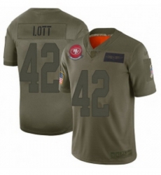 Men San Francisco 49ers 42 Ronnie Lott Limited Camo 2019 Salute to Service Football Jersey