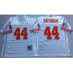 Men San Francisco 49ers 44 Tom Rathman White M&N Throwback Jersey