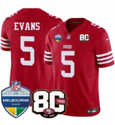 Men San Francisco 49ers 5 Mike Evans Red 80th Anniversary And Melbourne Game Patch 2026 F U S E Vapor Untouchabl2026 F U S E Vapor Untouchable Limited S Men San Francisco 49ers 5 Mike Evans Red 80th Anniversary And Melbourne Game Patch 2026 F U S E Vapor Untouchabl2026 F U S E Vapor Untouchable Limited S