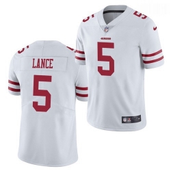 Men San Francisco 49ers #5 Trey Lance Jersey White 2021 Limited Football