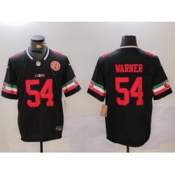 Men San Francisco 49ers 54 Fred Warner Black F U S E  Mexico With Gate Bridge Patch Vapor Limited Stitched Football Jersey