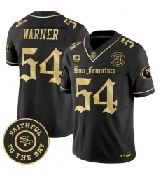 Men San Francisco 49ers  54 Fred Warner  Gothic Edition  Black Gold Vapor Limited Jersey