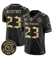 Men San Francisco 49ers Christian McCaffrey Gothic Edition Black Gold Vapor Limited Jersey Men San Francisco 49ers Christian McCaffrey Gothic Edition Black Gold Vapor Limited Jersey