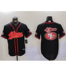 Men San Francisco 49ers Team Big Logo Black With Patch Cool Base Stitched Baseball Jerseys