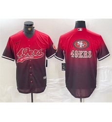 Men San Francisco 49ers Team Big Logo Red Black With Patch Cool Base Stitched Baseball Jerseys